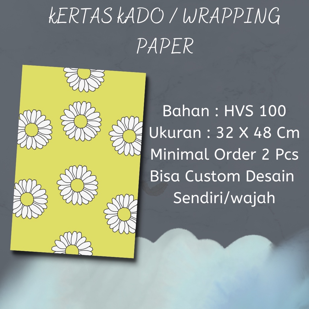 

[HVS 100 A3+] Kertas Kado - Wrapping Paper - Kertas Sampul Custom Desain Sendiri