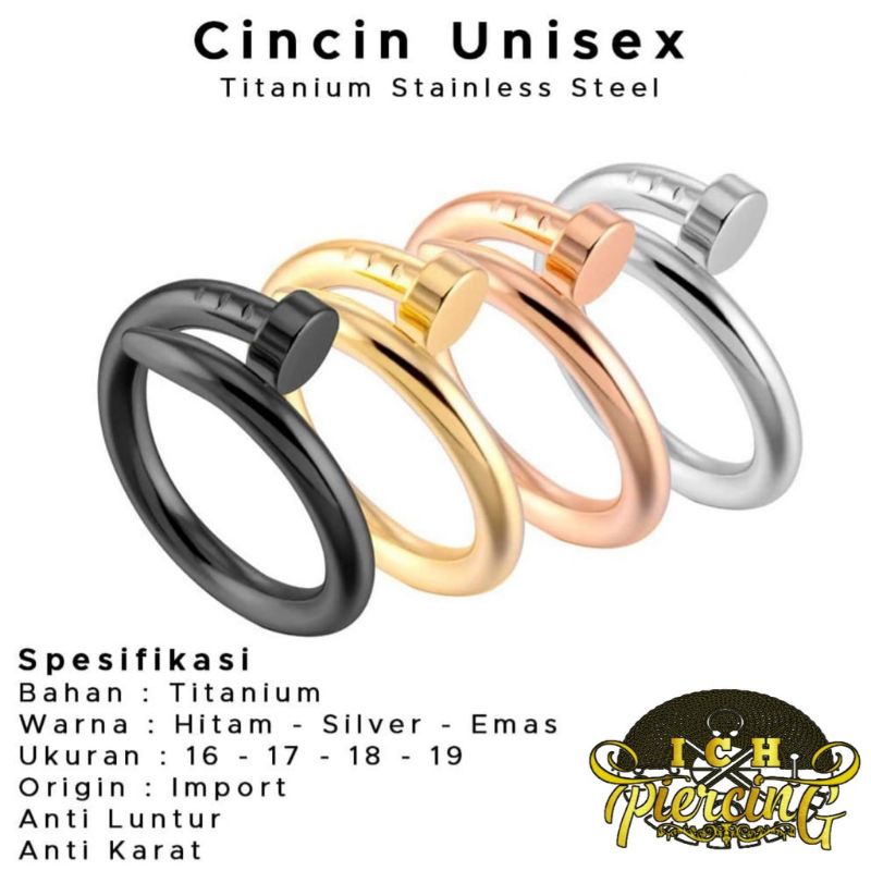 Cincin Pria Korea Model Paku / Cincin Titanium Anti Karat