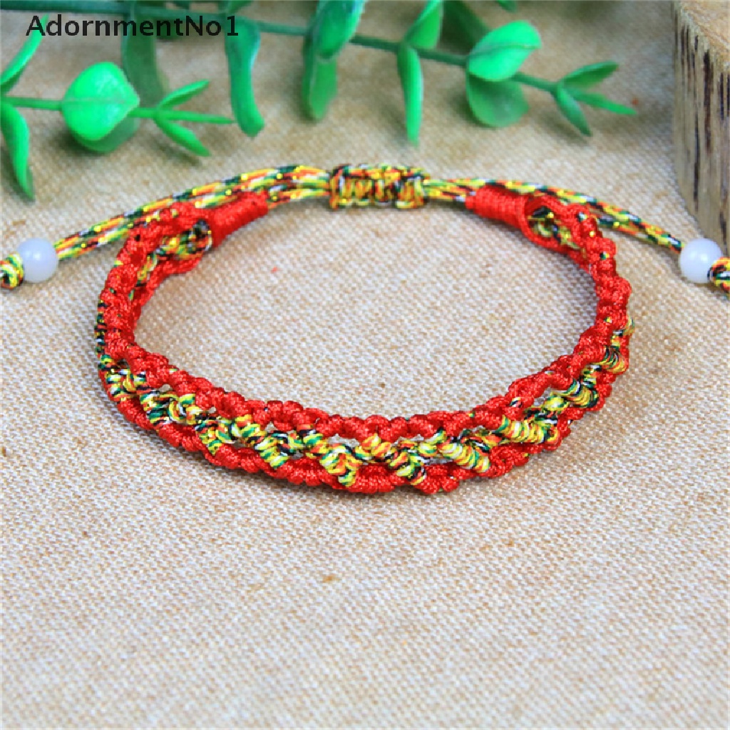 (AdornmentNo1) Gelang Tangan Tali Kepang Handmade Adjustable Warna-Warni Untuk Wanita