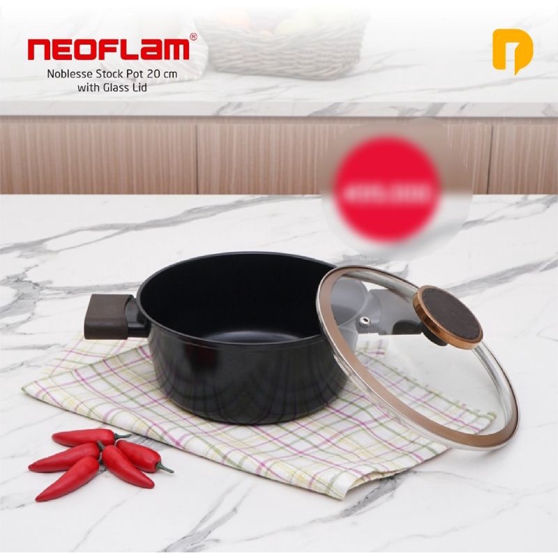 Neoflam Noblesse Stock Pot 20 cm With Glass Lid