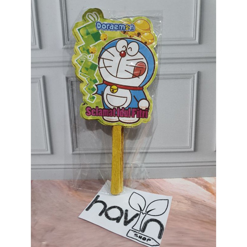 AMPLOP LEBARAN model KIPAS ukuran (8.5cm X 16.5cm)/ANGPAO IDUL FITRI KIPAS-Doraemon