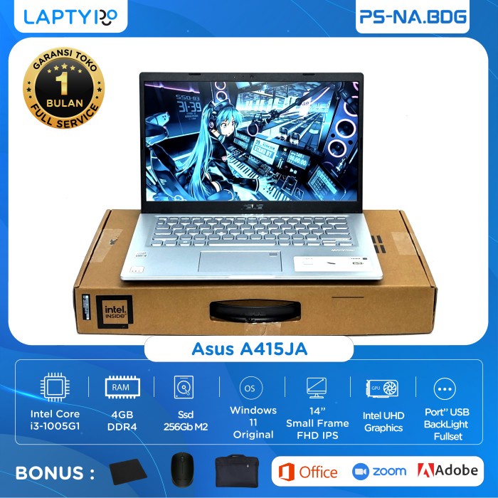 Laptop Editing Asus A415JA/Intel Core i3/Ram 8gb/Ssd 128Gb/Fullset