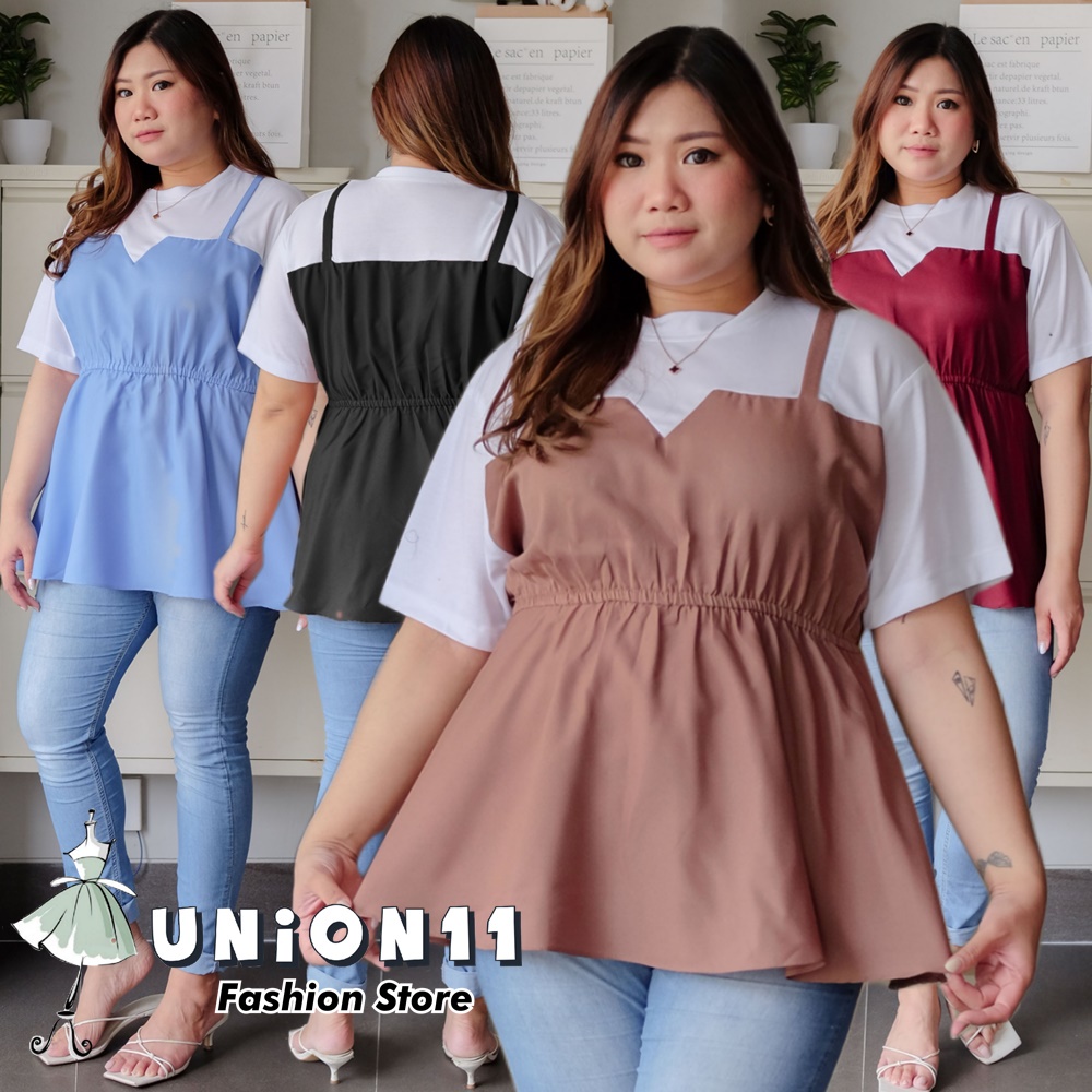 UNION11 - ATASAN JUMBO WANITA LD 120 / BLOUSE WANITA JUMBO MUAT SAMPAI BB 85 KG / ATASAN JUMBO XXXL WANITA / BAJU JUMBO WANITA