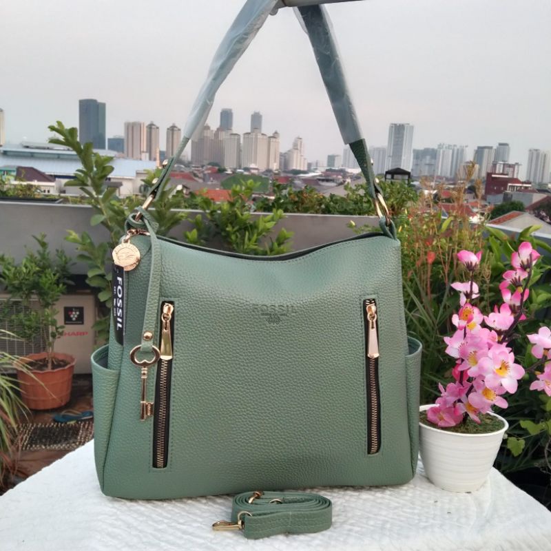 ALFAZA Tas Wanita Hobo Dua Res Kulit Jeruk ukuran 25x31cm