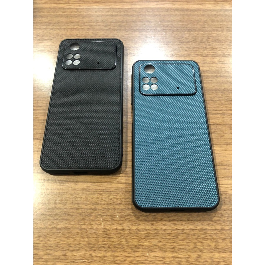 POCO M4 PRO 4G SOFT CASE NYLON PATTERN COVER SOFTCASE SILICONE - Hitam