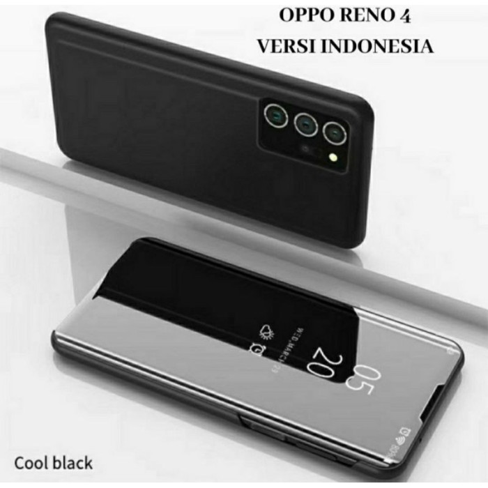 OPPO RENO 4 VERSI INDONESIA FLIP CASE CLEAR VIEW MAGNETIC