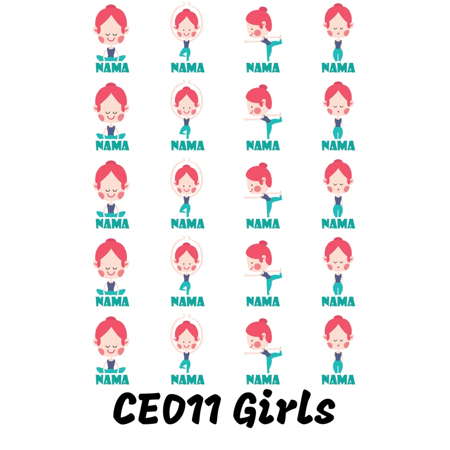 

Sticker Nama Cutting Label Waterproof Tahan Air Girls Sport 11 (CE011)