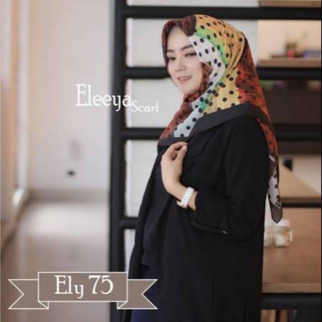 HIJAB SEGIEMPAT MOTIF  ELY 75 II Eleeya Scarf