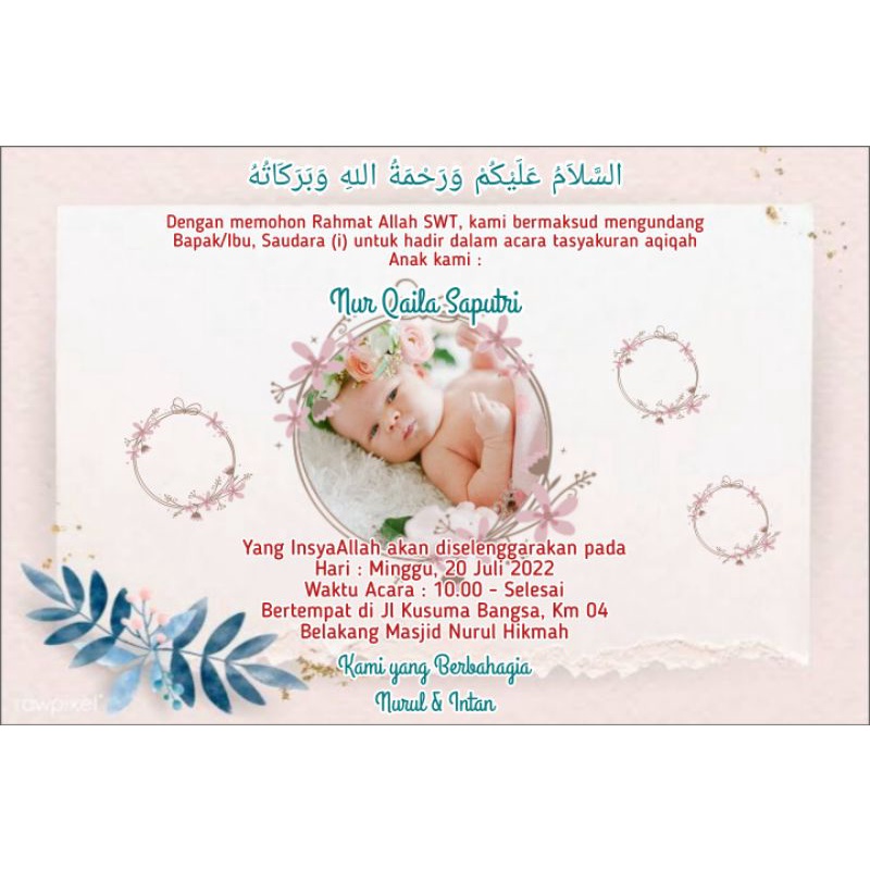 undangan aqiqah tasmiyah bentuk file foto