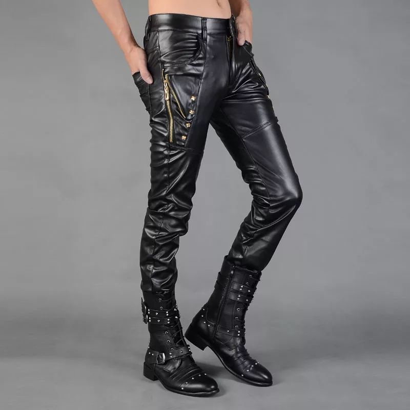 CELANA KULIT ASLI DOMBA | CELANA KULIT MOTOR | CELANA KULIT PRIA PANJANG WARNA HITAM