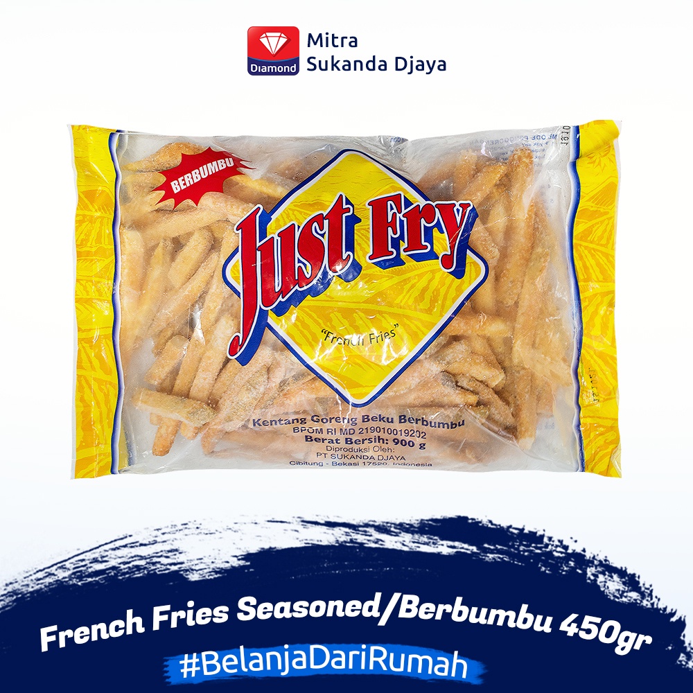 

Kentang Berbumbu beku - Just Fry French Fries Seasoned 900g