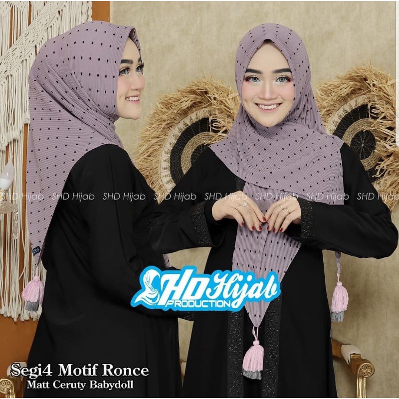 Jilbab Segi Empat Motif Polka Ronce Ori SHD