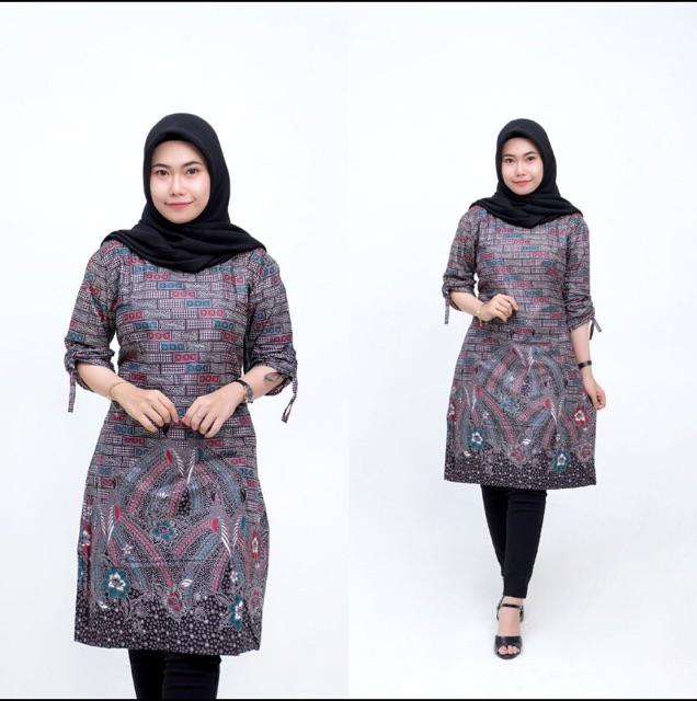 Terlaris Serut Genes Jelita Tunic Navbor Yelbor Whitbor Creambor Tunik Batik Modern Hrb030 Dolbi Dob