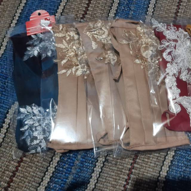 Masker hijab payet, lebih modis dan cantik