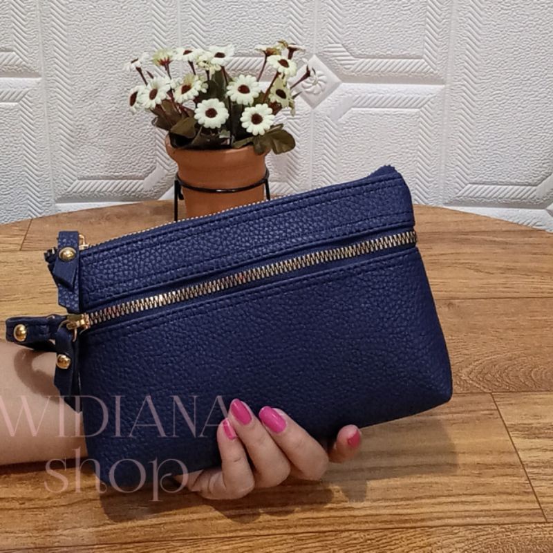 Dompet Wanita Papirut  Zipper 3 Kulit Jeruk Sintetis  20x13 COD