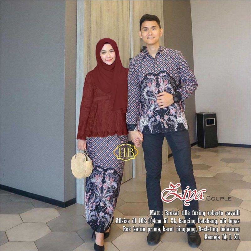 COUPLE BATIK KELUARGA MUSLIM TERBARU 2021 MODERN LEBARAN MURAH