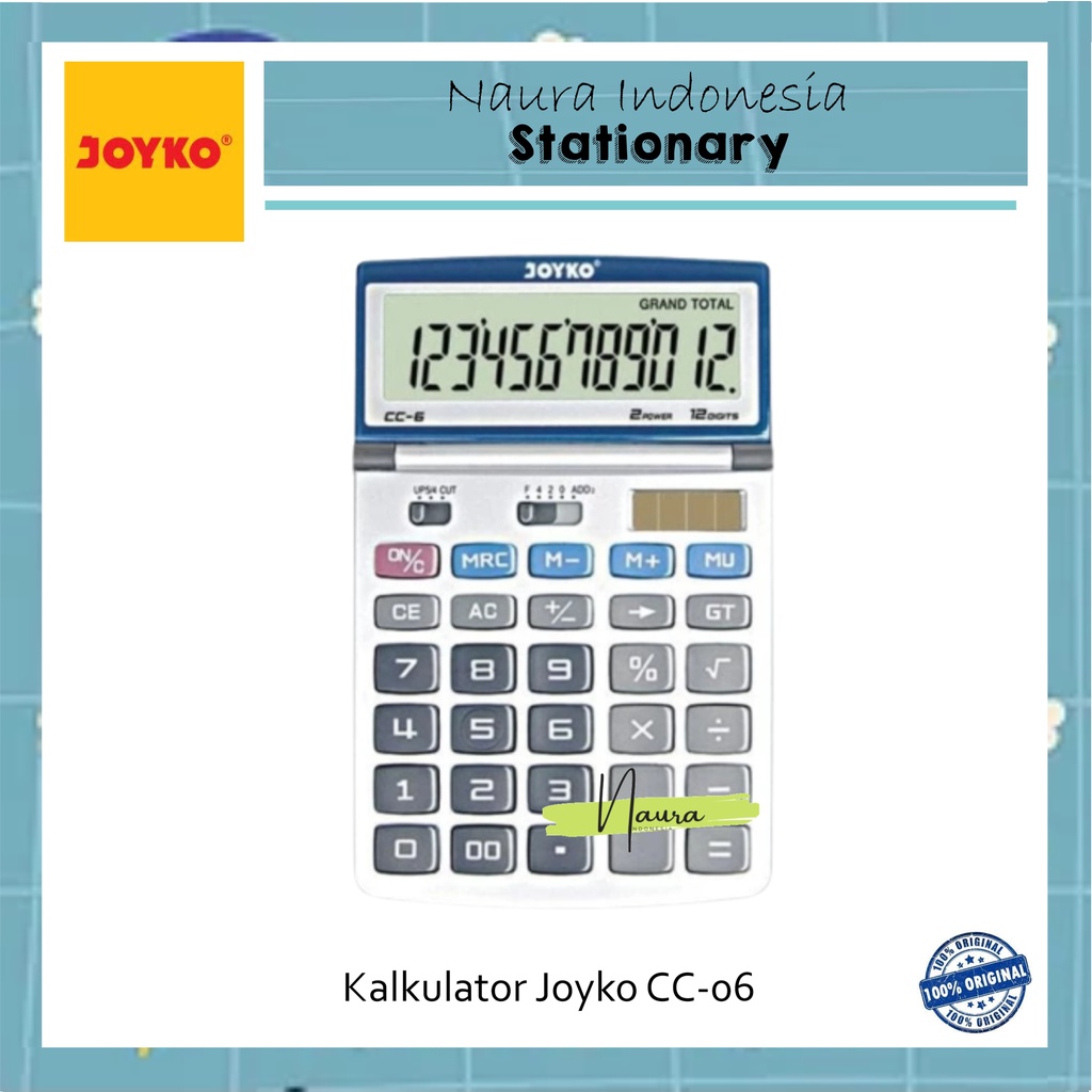 

Kalkulator Joyko CC-6 | Calculator Kalkulator Joyko CC-6 12 Digits