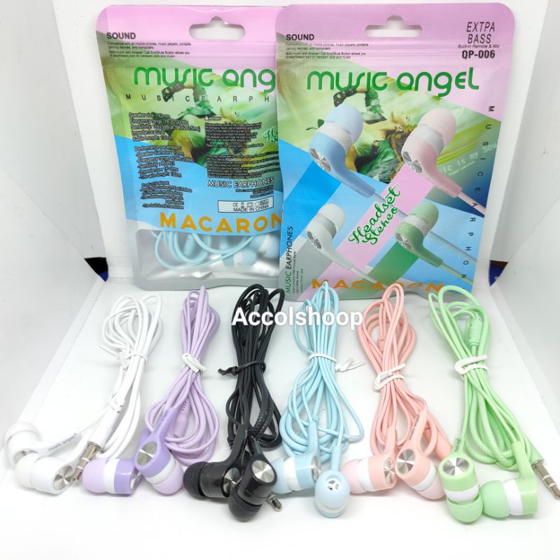 Handsfree Musik Angel Macaron Headset Macaron Super Bass