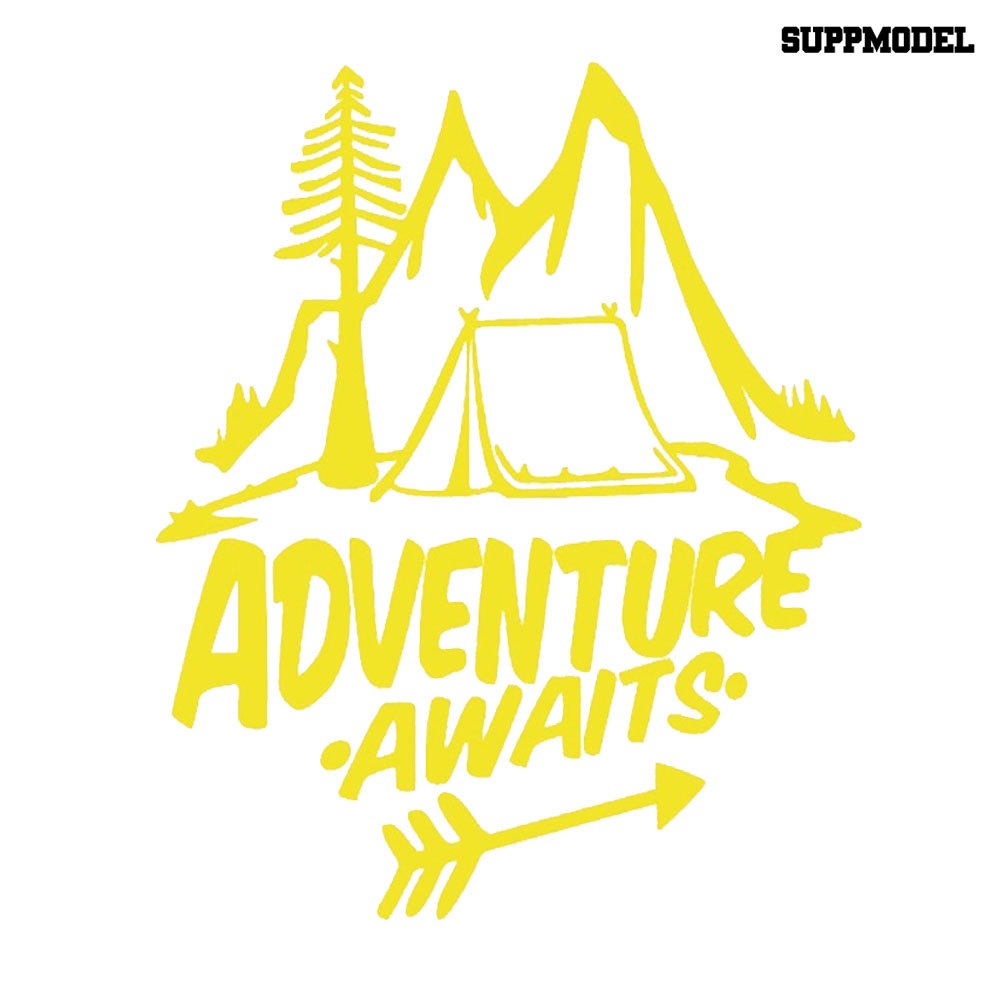 Car Adventure Stiker Mobil Reflektif Motif Gambar Gunung Dan Pohon