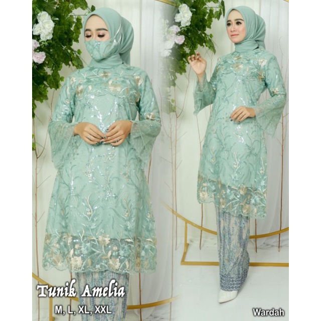 TUNI AMELIA // BAHAN TILLE BORDIR TWOTONE //KODE ADK