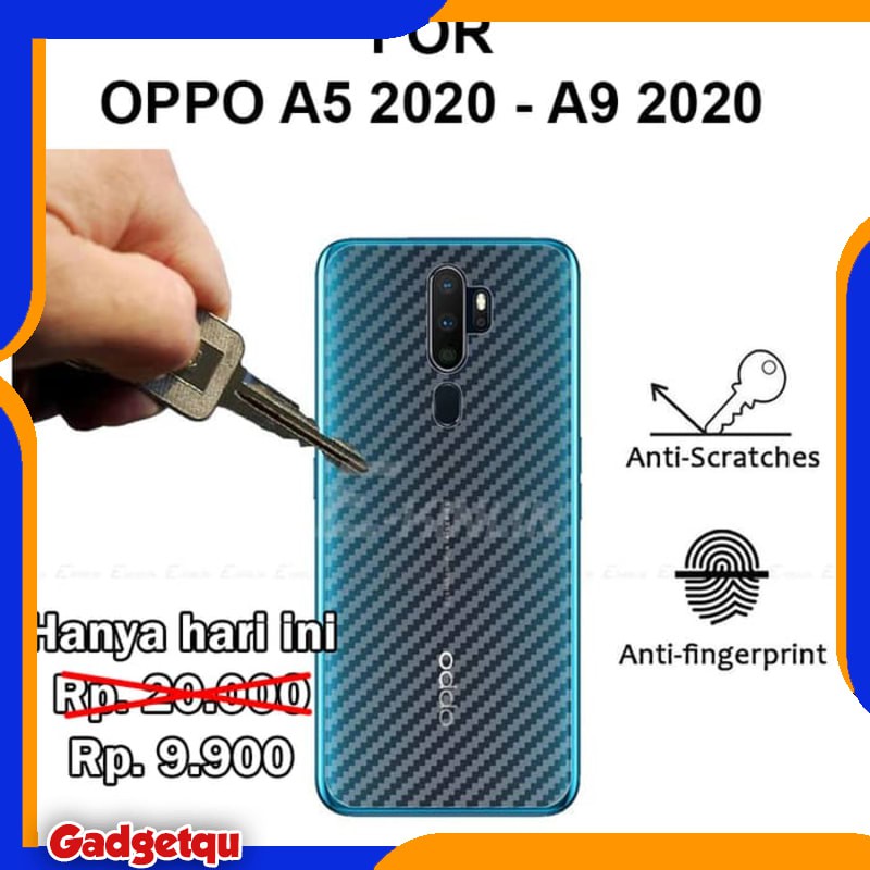 

Oppo A5 2020 - Carbon Back Skin Antigores Belakang Garskin Sticker Stiker