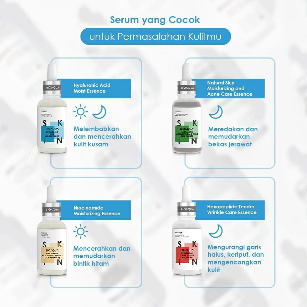 BPOM BIOAQUA Face Serum Skincare 30ml/50ml Niacinamide Brightening Serum/Hyaluronic Acid Serum/Anti Aging/Acne Serum jerawat dan bekas jerawat/Hydrating Serum Essence Wajah / BS