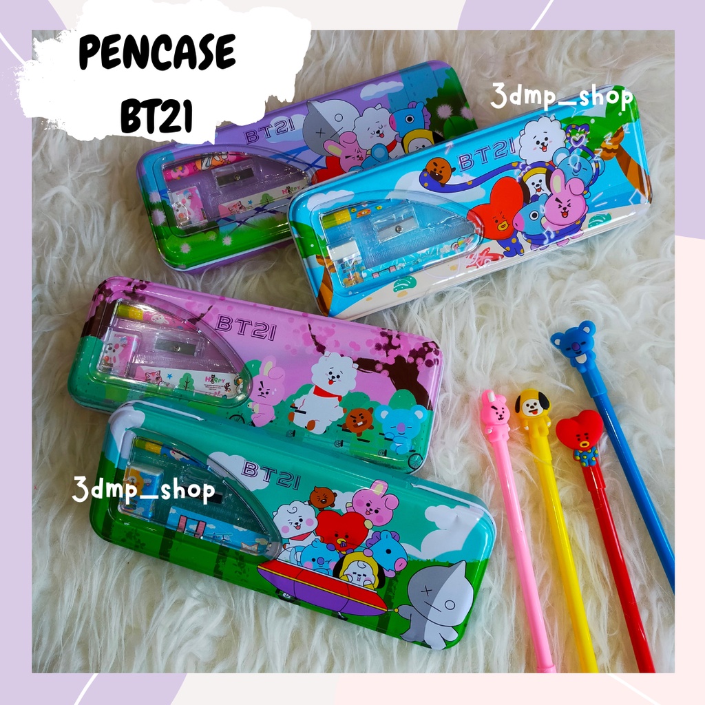 Pencase Pencil case tempat pensil bt21 bts lengkap