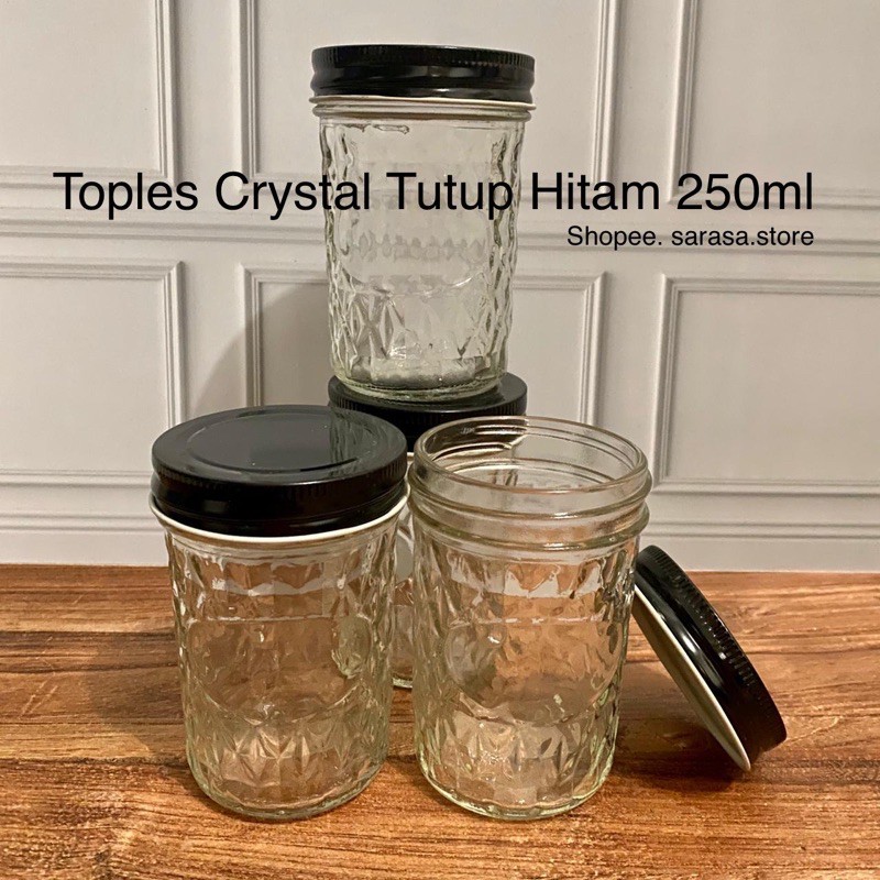 GROSIR Toples Jar Kaca Glass Beling 250ml 250 ml Kemasan Packaging Crystal Mewah