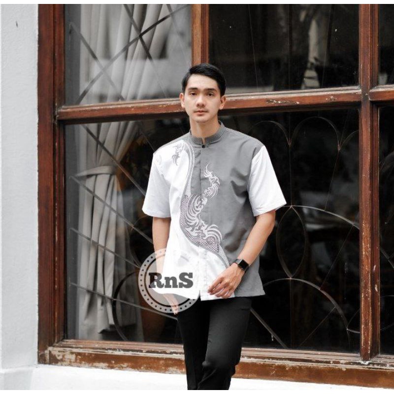 BAJU KOKO PRIA KOKO BORDIR KOMBINASI KOKO KEKINIAN