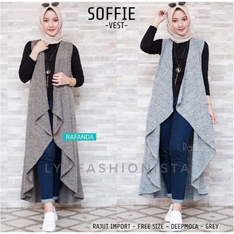 LYNFASHIONISTA-OUTER WANITA MUSLIMAH RAJUT PREMIUM MODEL LAYER PREMIUM/SOFFIE