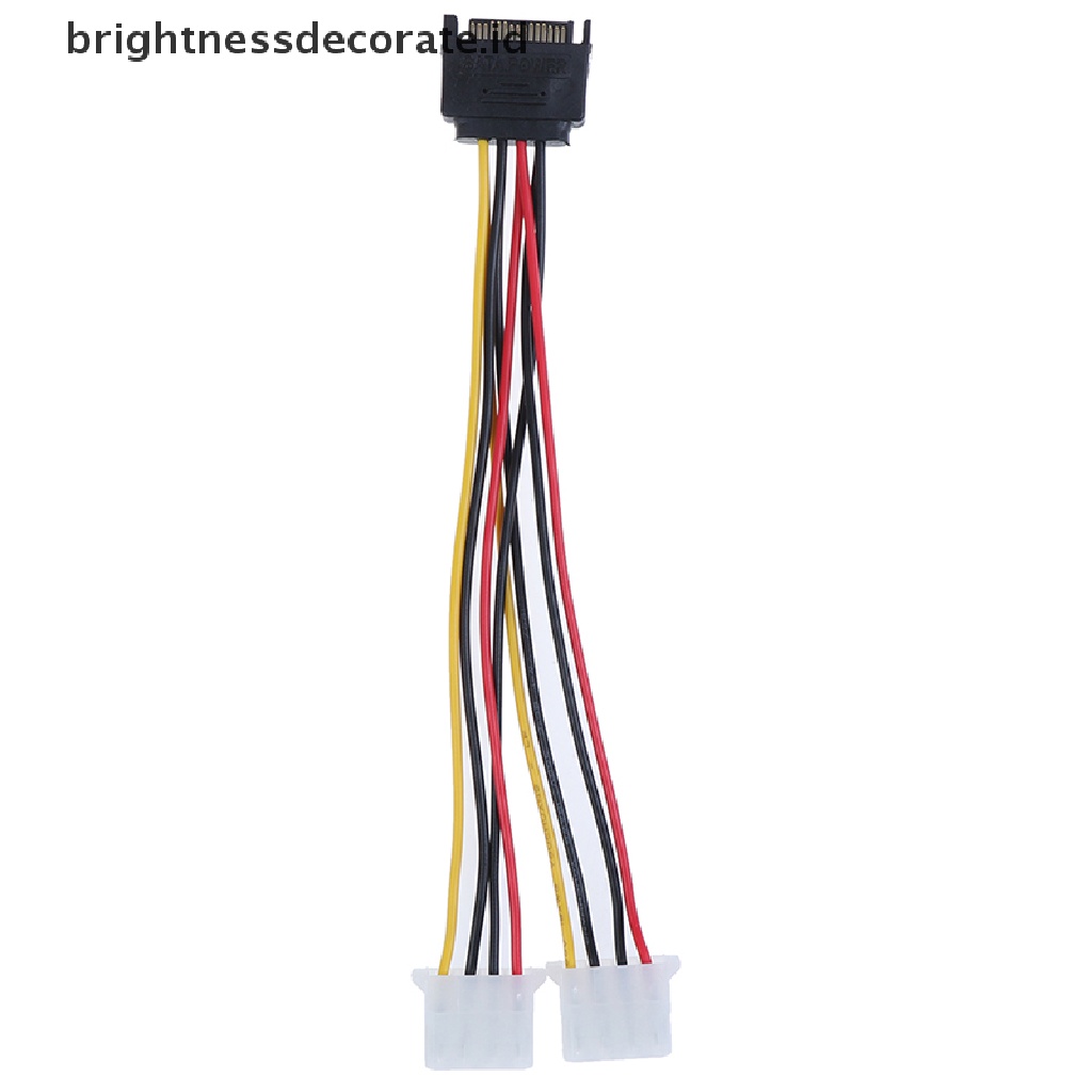 [birth] 15Pin SATA male to double 4 pin molex female ide hdd power harddrive cable [ID]