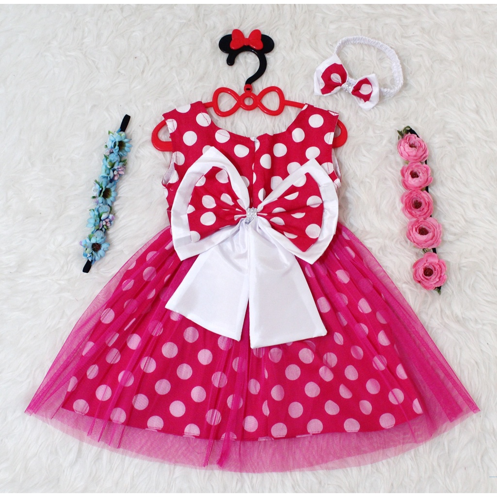 Dress Kids Conde/Kebaya Anak Modern/ Baju Brukat Anak Cantik  Motif Polkadot/ Gaun Pesta Murah Buat Usia 1 Thn sampai 4 Thn