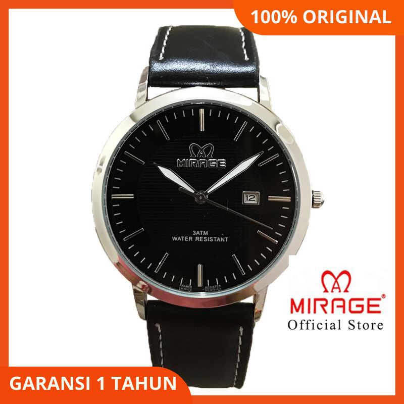 BRANDED JAM TANGAN PRIA COWOK TALI KULIT  MIRAGE Cowok Tahan Air Garansi Ori 1 tahun Tanggal aktif