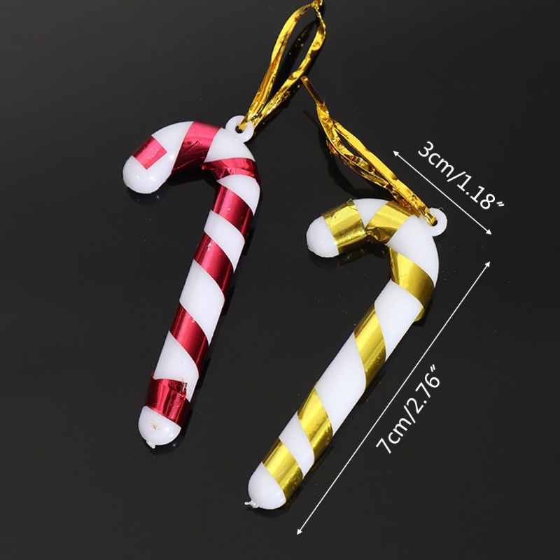 6pcs Liontin Permen Tongkat Kecil Bahan Plastik Untuk Dekorasi Pohon Natal