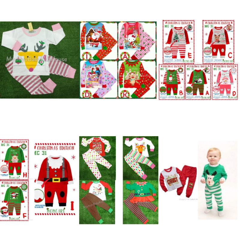 BAJU TIDUR ANAK TEMA NATAL IMPORT. PIYAMA NATAL ANAK