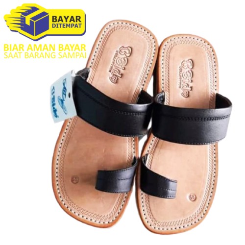 COD BAYAR DITEMPAT Sandal Kulit Pria Tarumpah Tasik Cincin Bido