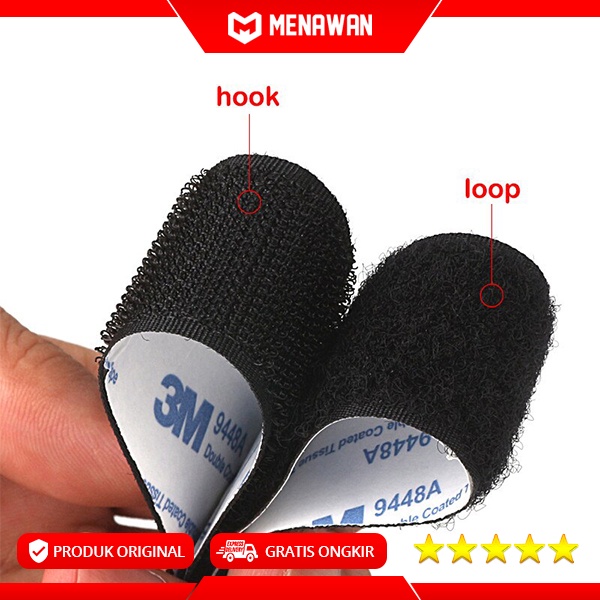 Zeus Double Tape Magic Reclosable Fastener Hook &amp; Loop Velcro Isolasi Lakban Pita Perekat 3M Per Roll