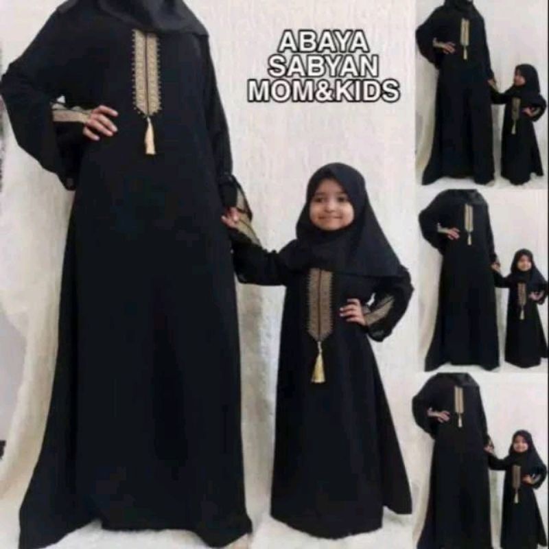 Jual Grosir Jubah Arab Saudi Hitam|Gamis Arab Saudi Hitam|Abaya Turki Dhubai Hitam Couple Ibu Dan An