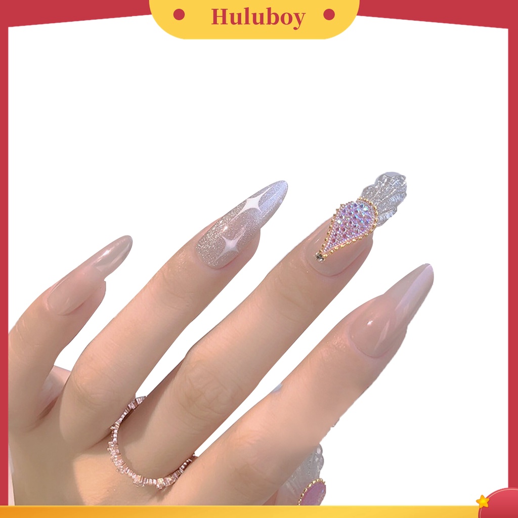 Huluboy Huluboy♡ 2pcs Rantai Manik-Manik Bahan Metal Untuk Dekorasi Nail Art