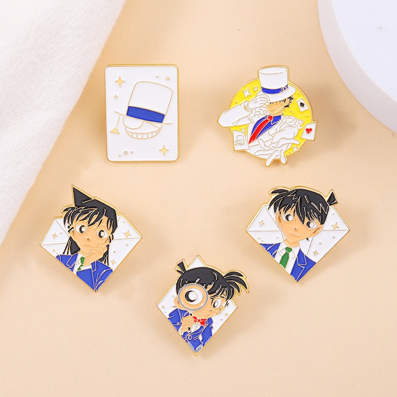 Bros Pin Desain Anime Detektif Conan Gaya Jepang Untuk Aksesoris Pakaian