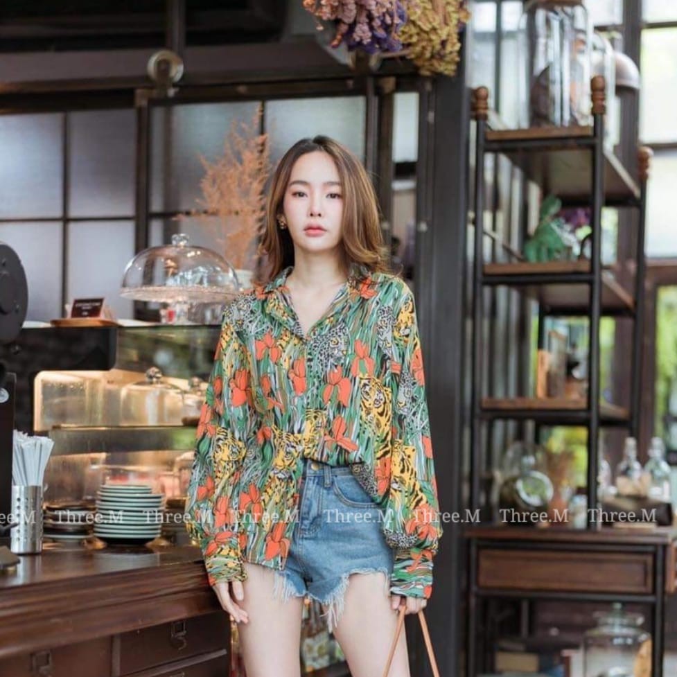 KEMEJA 5768 3M THREE M TM CHEETAH LAPEL SHIRT IMPORTIR TERMURAH Impor FASHION GROSIR MURAH Import