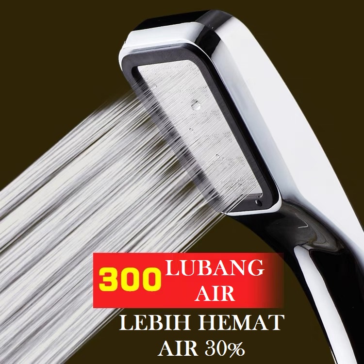 Hand Shower Hemat Air 300 Lubang Tekanan Kencang Shower Aerator Tinggi Pancuran Salon Kepala Mandi Filter Rumah Hotel Kantor Mewah Home House Office Luxury Lux Kamar Mandi Toilet