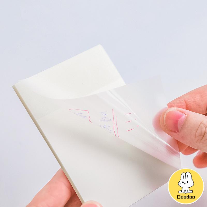 Sticky Note Transparan Tahan Air Untuk Kantor / Sekolah/ Plastik Dapat Ditulis Permukaan Halus -Doo