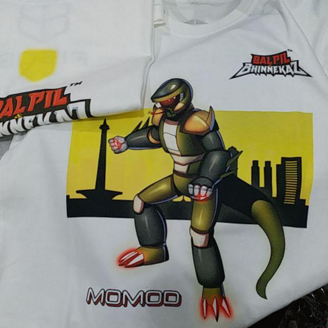 Kaos Katun Warna Putih Balpil & Bhinnekaz : Momod