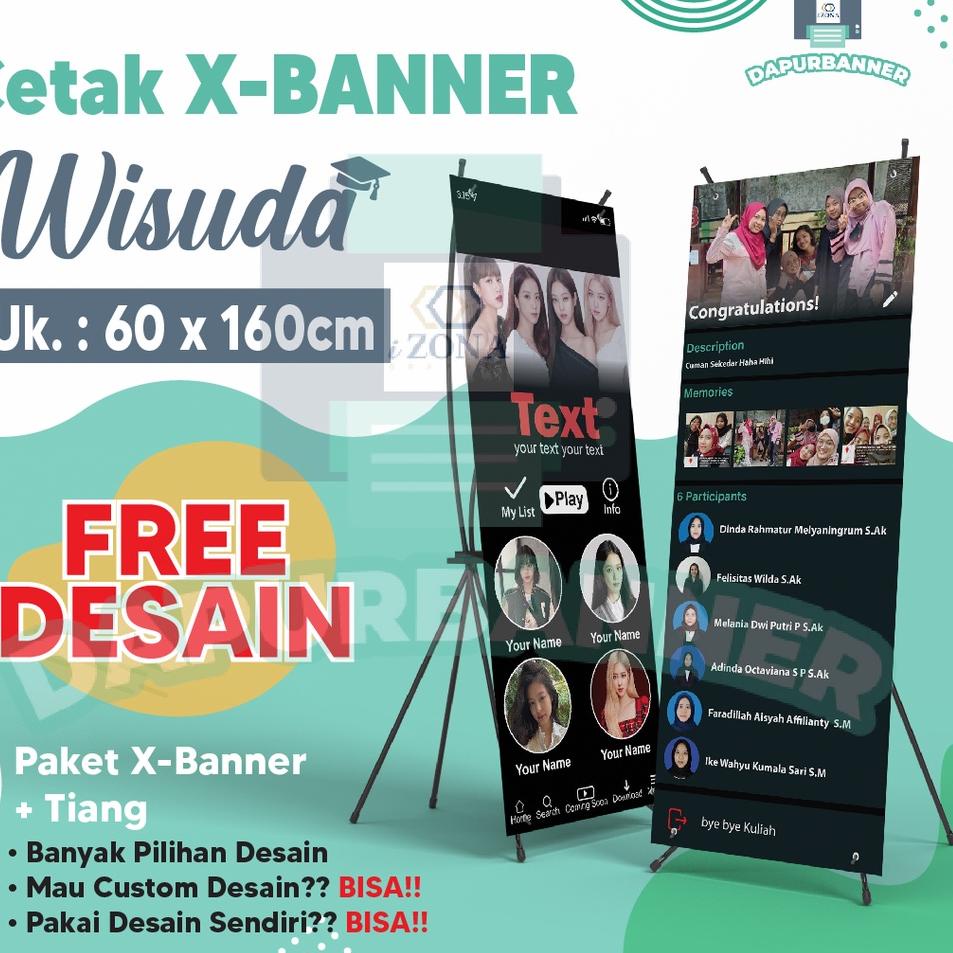 Terbaru.. Banner Wisuda Custom Free Desain / X-banner Wisuda Free Desain