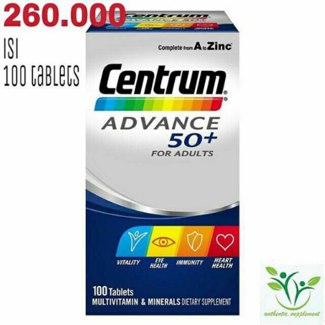 Centrum advane 50+ (for adult) isi 100 tablets
