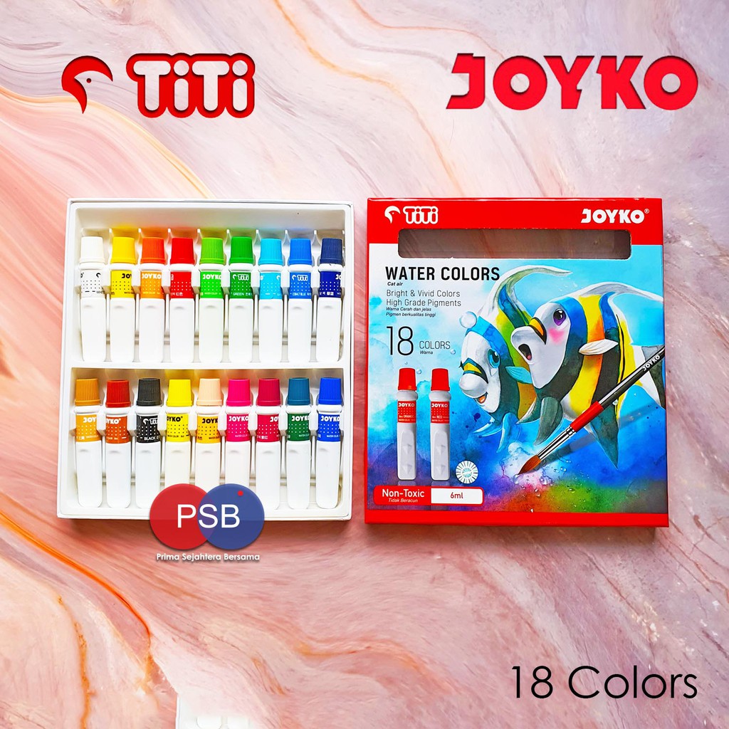 

bib Titi Joyko Water color 18 colors / cat air Titi Joyko 18 warna