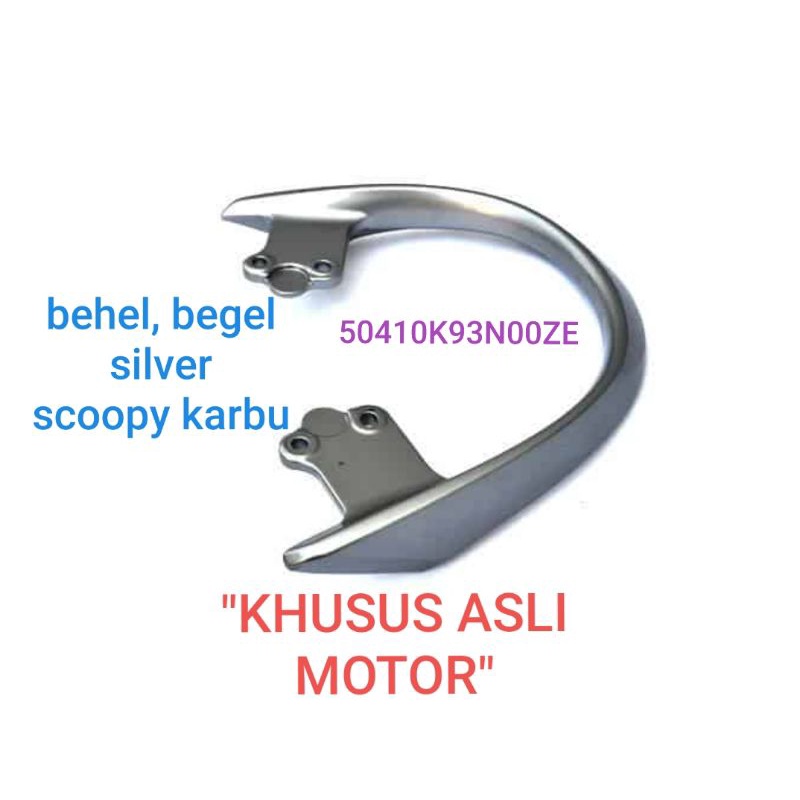 AHM BEHEL, BEGEL, RAIL RR GRAB, SILVER, ORIGINAL, SCOOPY KARBU K93 2017-2020, SPAREPART MOTOR HONDA 
