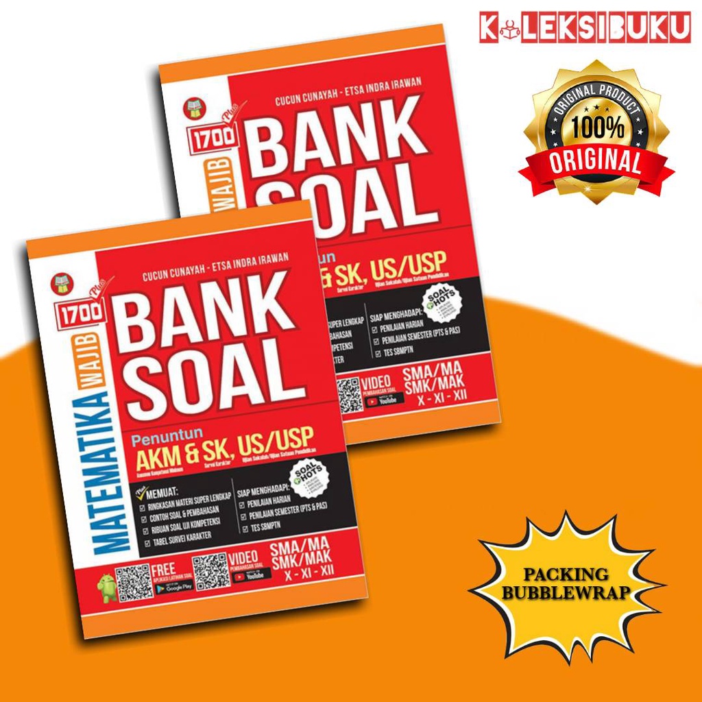 BANK SOAL 1700 SMA AKM&SK US/USP / MATEMATIKA/FISIKA/KIMIA/BIOLOGI/SEJARAH/GEOGRAFI/SOSIOLOGI/EKONOM-MATEMATIKA WAJIB