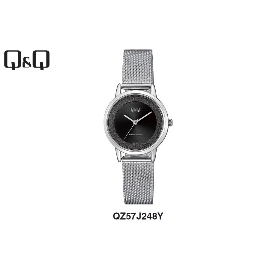Jam Tangan Wanita Stylist Casual Business Rantai Stainless Steel Analog Original Q&amp;Q QnQ QQ QZ57 QZ57J Series